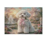 Bichon Frise 300 Pcs Jigsaw Puzzle Bundle Cute Animal Pets Family Puzzle Lovers Fun Family Game Mindful Activity Spring Gift Precision Cut Cardboard 300 PCS