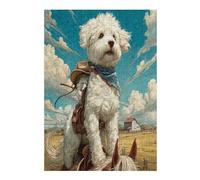 Bichon Frise 300 Pcs Jigsaw Puzzle Bundle Cute Animal Pets Puzzle for Adults Teens 14+ Fun Family Game Mindful Activity Spring Gift Precision Cut Board 300 PCS