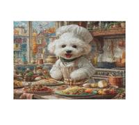 Bichon Frise 300 Piece Complete Jigsaw Puzzle Set Cute Animal Pets Teens Beginners Educational Challenge Puzzle Fans Group Play Anniversary Quality Material 300 PCS