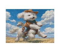Bichon Frise 300 Piece Jigsaw Puzzle for Adults Cute Animal Pets Jigsaw Weekend Craft Activity Parent Child Bonding Vibrant Design Perfect Festival Gift 300 PCS