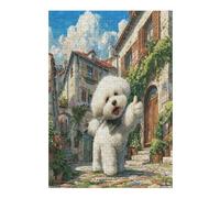 Bichon Frise 300 Piece Jigsaw Puzzle for Adults Teens Cute Animal Pets Jigsaw Post Exam Relaxation Challenging Design Great Gift for Students Stress Reliever 300 PCS