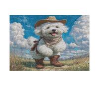 Bichon Frise 300 Piece Jigsaw Puzzle for All Ages Cute Animal Pets Idea Quality Time Cardboard Home Decor Accent 300 PCS