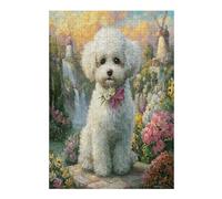 Bichon Frise 300 Piece Jigsaw Puzzle for All Ages Cute Animal Pets Idea Spooky Fun High Resolution Print Home Decor Stress Relief 300 PCS