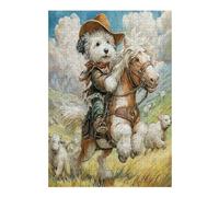 Bichon Frise 300 Piece Jigsaw Puzzle for All Ages Cute Animal Pets Idea Spooky Fun High Resolution Print Home Decor Stress Relief 300 PCS
