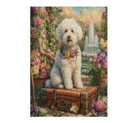 Bichon Frise 300 Piece Jigsaw Puzzle for All Ages Cute Animal Pets Idea Spooky Fun High Resolution Print Home Decor Stress Relief 300 PCS
