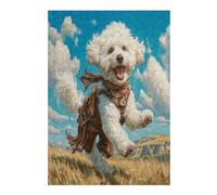 Bichon Frise 300 Piece Jigsaw Puzzle for All Ages Cute Animal Pets Idea Spooky Fun High Resolution Print Home Decor Stress Relief 300 PCS