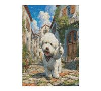 Bichon Frise 300 Piece Premium Jigsaw Puzzle Cute Animal Pets For Men Educational Decompression Adults Anxiety Memory Care Mothers Valentines Wooden 300 PCS