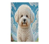 Bichon Frise 300 Pieces Premium Jigsaw Puzzle Adult Jigsaws Educational Challenge Mental Exercise Winter Gift Precision Cut Board 300 PCS