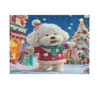 Bichon Frise 500 Piece Complete Jigsaw Puzzle Set Cute Animal Pets Teens Beginners Educational Challenge Puzzle Fans Group Play Anniversary Quality Material 500 PCS