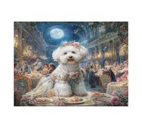 Bichon Frise 500 Piece Complete Jigsaw Puzzle Set Cute Animal Pets Teens Beginners Educational Challenge Puzzle Fans Group Play Anniversary Quality Material 500 PCS