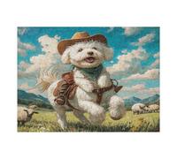 Bichon Frise 500 Piece Jigsaw Puzzle for Adults Cute Animal Pets Kitchen Wall Decor Art Project Precision Cut Great Gift for Art Lovers 500 PCS