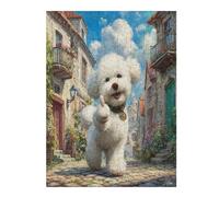 Bichon Frise 500 Piece Jigsaw Puzzle for Adults Cute Animal Pets Long Weekend Project Satisfying Challenge No Duplicate Pieces for Hobbyists 500 PCS
