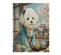 Bichon Frise 500 Piece Jigsaw Puzzle for Adults Teens Cute Animal Pets Jigsaw Post Exam Relaxation Challenging Design Great Gift for Students Stress Reliever 500 PCS