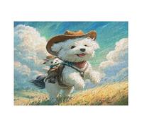 Bichon Frise 500 Piece Jigsaw Puzzle for All Ages Cute Animal Pets Idea Quality Time Cardboard Home Decor Accent 500 PCS