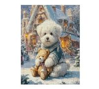 Bichon Frise 500 Piece Jigsaw Puzzle for All Ages Cute Animal Pets Idea Spooky Fun High Resolution Print Home Decor Stress Relief 500 PCS