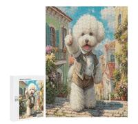 Bichon Frise 500 Piece Jigsaw Puzzles Adults Kids Cute Animal Pets Jigsaws Post-Work Relaxation Tool Challenging Friends Family Decor 500 PCS