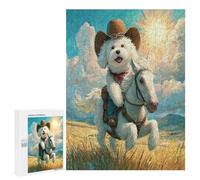 Bichon Frise 500 Piece Jigsaw Puzzles All Ages Cute Animal Pets Jigsaws Evening Wind-Down Activity Challenging Home Decor Stress Relief 500 PCS