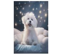 Bichon Frise Adults Wooden Jigsaw Puzzle,3D Puzzle for Kids Wooden Puzzle Toys for Family Game Play Collection Best Gift,Brain Training 1000 Piece （78×53cm）