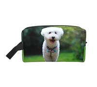 Bichon Frise Bokeh Pets Dogs Park White DogsMakeup Trave Bag for Women,Cosmetic Large Capacity Organizer
