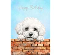 Bichon Frise Dog Art Birthday Card