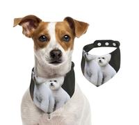 Bichon Frise Dog Bandanas,Summer Bandanas for Dogs Washable Adjustable Dog Triangle Scarf Bibs Cute Pet Bibs for Medium Large Dogs Puppy and Cats Small
