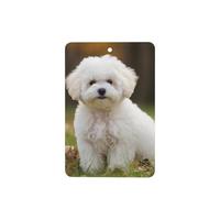 Bichon Frise Dog Car Air Fresheners Cards 4 Pcs Long Lasting Car Fresheners Gifts for Men Women Auto Aromatherapy Tablets Hanging Scented Card Rearview Mirror Pendant - Lavender Scent