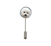Bichon Frise Dog code72 Dome Motif on tie stick pin hat scarf Lapel cravat