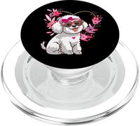 Bichon Frise Dog Mom Valentine's Day Floral Heart Design PopSockets PopGrip for MagSafe