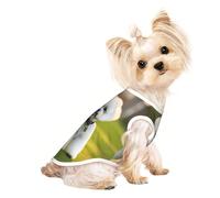 Bichon Frise Dog on The Grass Print Dogs Lightweight Shirt,Summer Cool Breathable Dogs T-Shirts,Pet Sleeveless Stretchy Clothes