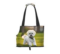 Bichon Frise Dog on the grass print Puppy Carrier Walking Dog Bags Pets Dogs Carrier Bags for small Dogs and Cat and Rabbit