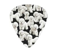 Bichon Frise Dog Pattern,12 Pcs Guitar Pick,3 Different Thickness Plectrums for Acoustic Guitar Bass Ukulele (0.46mm 0.96mm 0.71mm)