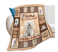Bichon Frise Dog Print Blanket Best Dog Pet Animal Throw Blankets for Couch Sofa Stuff Decor Gifts Lightweight Soft Cozy Fleece Plush Warm Flannel Bedding for Lover Man Woman Teen Adults 40"x50"