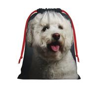 Bichon Frise Dog Print Drawstring Gift Bag Durable And Versatile, Perfect For Festive Occasions