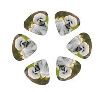 Bichon Frise Dog print Guitar Picks 12PCS Mixed Gauges(0.46/0.71/0.96mm) with Case, for Guitar/Ukulele