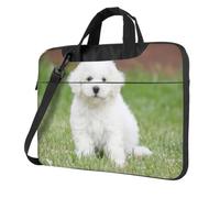 Bichon Frise Dog Print Ultra Slim Laptop Bag Lightweight Oxford Cloth Shoulder Case Portable Computer Briefcase