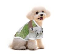 Bichon Frise Dog Printed Everyday Soft Cotton Dog Short Sleeve T-Shirt for Chihuahuas & Teacup Puppies & Small Dogs Breeds Stretchy Cat Outfit