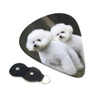 Bichon Frise Guitar Plectrums, 6 Guitar Plectrums, Printed on both sides for Electric Guitar Bass Ukulele (0.46 mm 0.71 mm 0.96 mm)