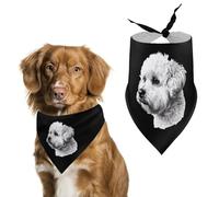 Bichon Frise Head Dog Bandana Puppy Cat Scarfs Bibs Washable Triangle Kerchief Pet Gifts