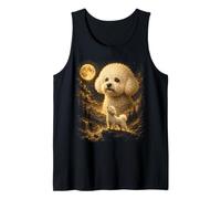Bichon Frise Howling to The Moon Landscape Mountain Tank Top