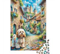Bichon Frisé Jigsaw Puzzles Puzzle for Adults Kids. 1000 Piece Great Gifts Challenge Toy Educational Games Home Decoration for Adults& Kids Age 14 Years Up 1000pcs (75x50cm)