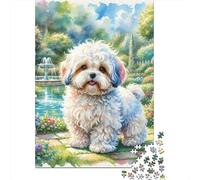 Bichon Frisé Jigsaw Puzzles Puzzle for Adults Kids. 1000 Pieces Whimsical Challenge Toy Educational Games Home Decoration for Educational Games Gifts 1000pcs (75x50cm)
