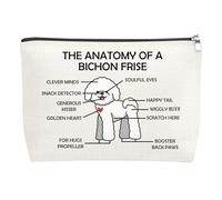 Bichon Frise Makeup Bag Bichon Frise Lover Gift Dog Lover Gift Mom Travel Toiletry Bag Pet Lover Gifts Dog Owner Gifts Christmas Birthdays Presents for Dogs Mom Zipper Cosmetic Pouch