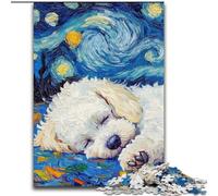 Bichon Frise Night Sky Jigsaw Puzzles for Adults 1000, Educational Games DIY Toys with Matching Poster And Trivia Sheet for Age 14+ (50x75cm)