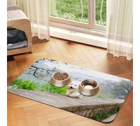 Bichon Frise Park Pets Dogs Bichon Frise Dogs,Waterproof Pet Feeding Mat,PU Leather Placemats for Cat Dog Water Bowl,Food Mats,40x60cm