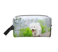 Bichon Frise Park Pets Dogs Bichon Frise DogsMakeup Trave Bag for Women,Cosmetic Large Capacity Organizer