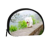 Bichon Frise Park Pets Dogs Bichon Frise DogsSmall Makeup Sanitary Napkin Storage Bag,Women's Cosmetic Coin Purse