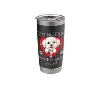 Bichon Frise Paws and Kisses Make Everything Better Stainless Steel Insulated Tumbler