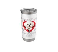 Bichon Frise Paws and Kisses Make Everything Better Stainless Steel Insulated Tumbler