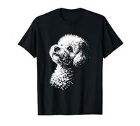 Bichon Frise Portrait Black and White Dog Lover T-Shirt