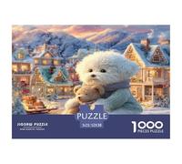 Bichon Frise Puzzle 1000 Pieces Jigsaw Adults Kids Puzzles Creative Challenge Games Home Decoration Inspirational Games Educational 1000pcs 52x38cm/1000pcs